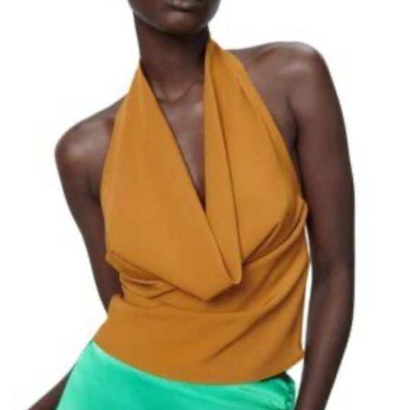 Zara Tops - Zara Drape Neck Halter Top